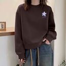 春秋女士纯棉短款高腰卫衣韩版洋气减龄百搭小个子套头长袖上衣服