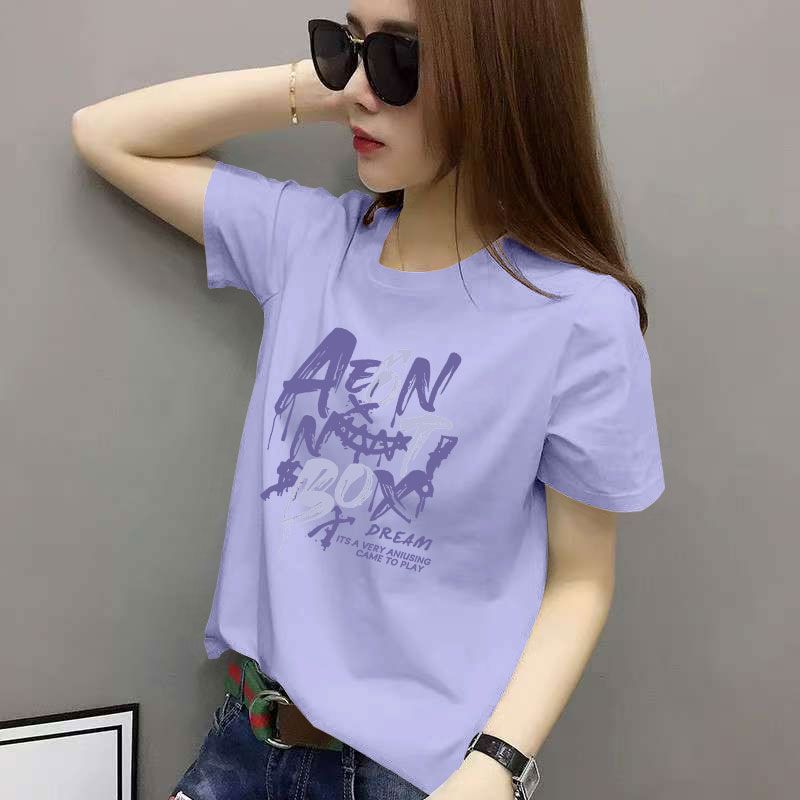 夏季纯棉通勤短袖印花T恤