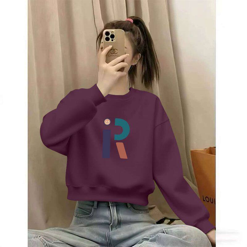 纯棉印花短款高腰卫衣女时尚