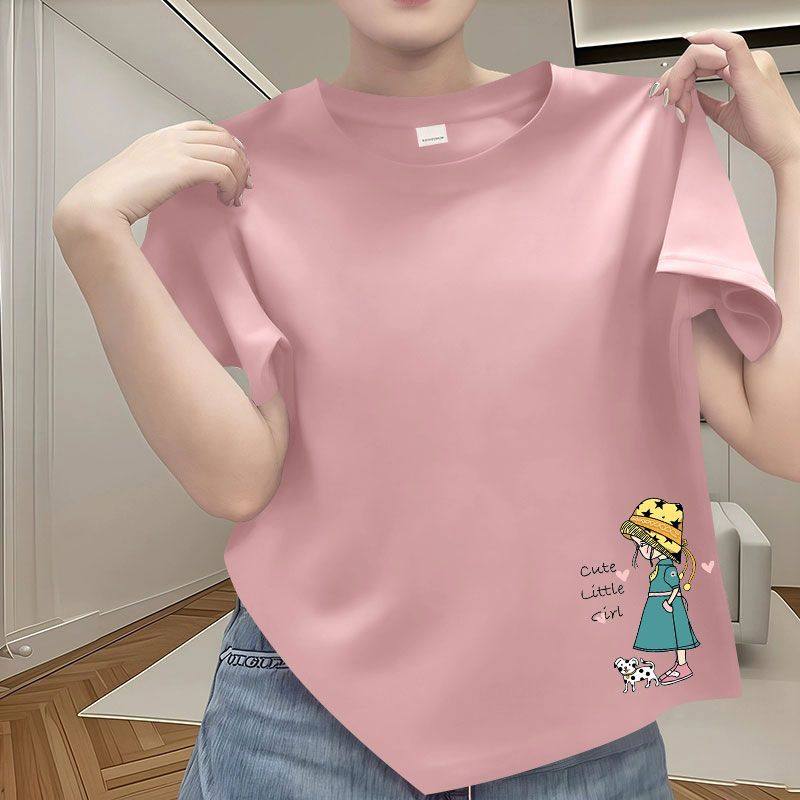 100%纯棉短袖爆款T恤女夏季新款