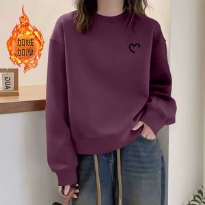 纯棉加绒加厚短款高腰卫衣女