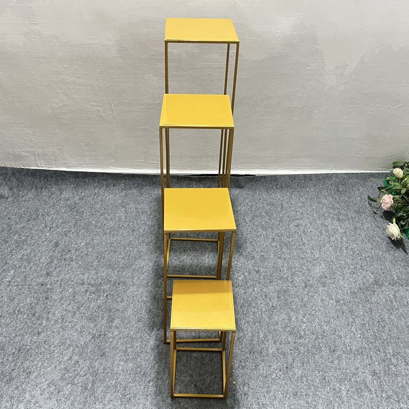 婚庆铁艺路引结婚道具铁皮架子金色方框花柱婚礼布置装饰摆饰花架