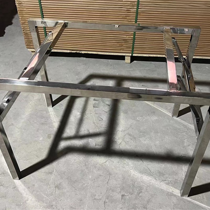 不锈钢折叠架子桌腿支架单层折叠简易支架培训快折叠餐桌脚
