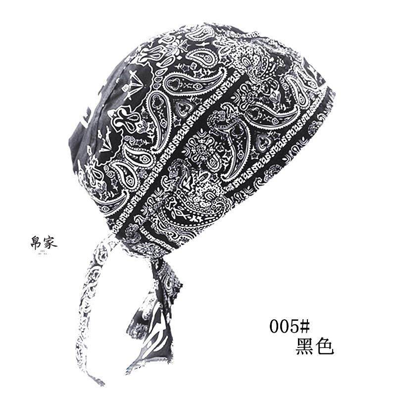 头巾帽子春秋薄款 海盗帽男宝宝 儿童 成人头巾 包头帽 黑色 嘻哈
