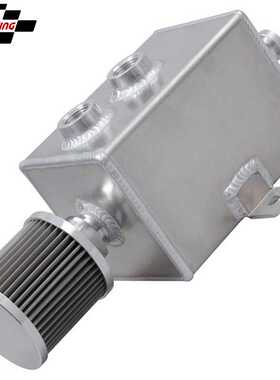 跨境热销 汽车改装通用铝合金带空滤机油壶废气壶2L 机油透气壶