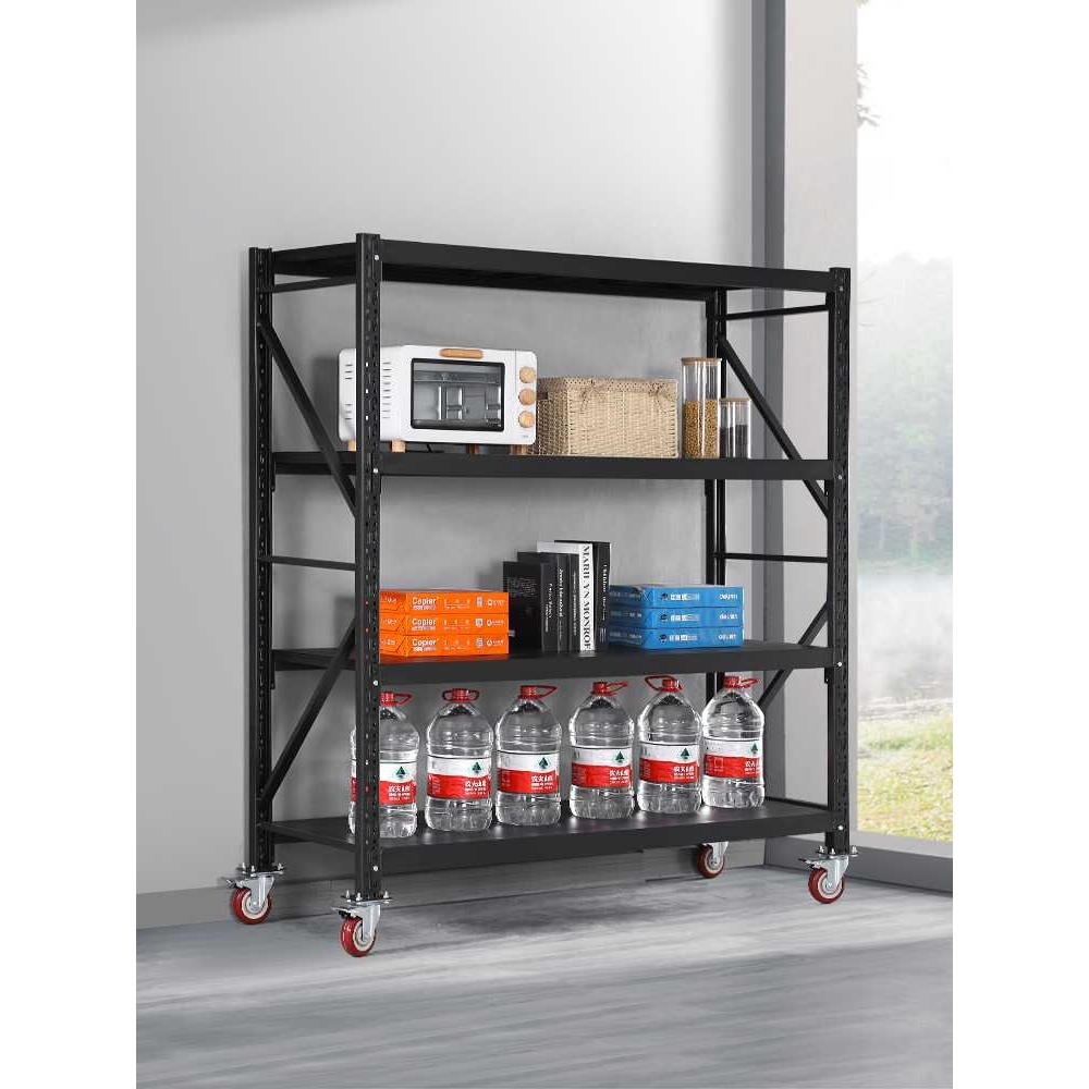 银祥货架带轮可移动家用推车置物架多层展示架仓储仓库活动铁架子