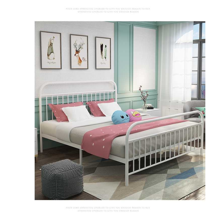 北欧式现代简约铁艺公主床1.2单人1.5成人1.8米双人时尚ins铁架床