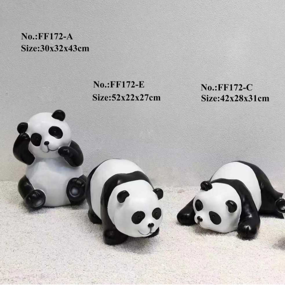 户外园林花园树脂玻璃钢动物雕塑爬树挂件装饰仿真熊猫摆件