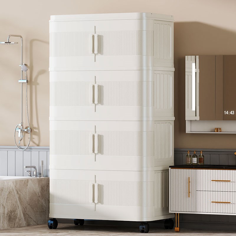 推拉门客厅面宽50大号收纳柜双开门置物柜儿童收纳移动柜储物柜