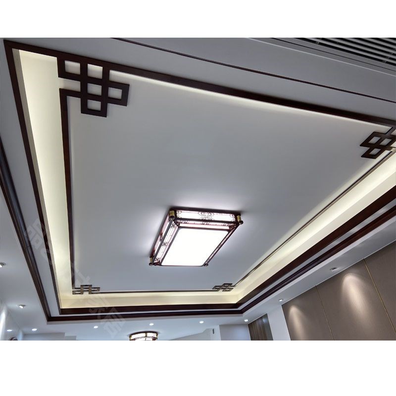 新中式吊顶角花实木角花中式实木线条平板线L线7S字线护角对角贴