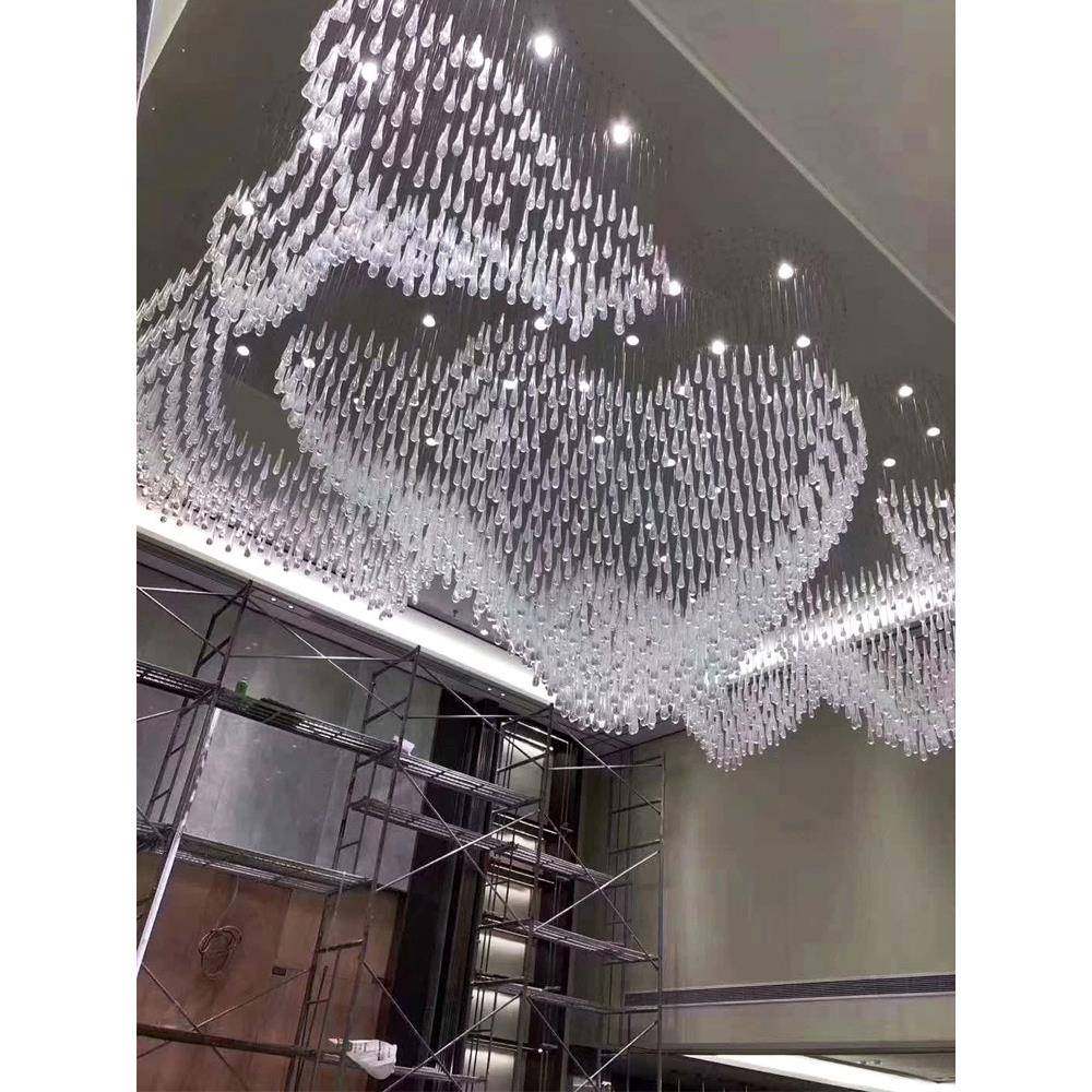 非标工程别墅酒吧台灯具餐厅酒店大堂宴会厅工程灯饰水滴水晶吊灯
