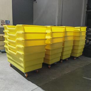 华社新款布草车洗涤收纳移动方便不锈钢推车静音异形加工滚塑