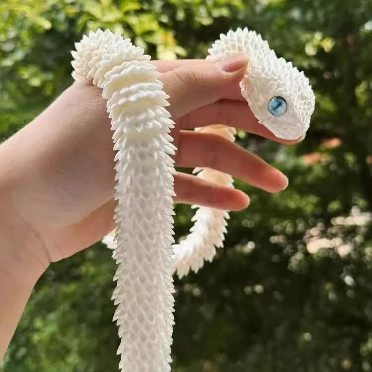 3d打印新款蝰蛇全身关节可动仿真动物模型儿童礼物摆件小青龙白蛇