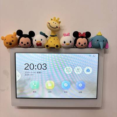 可视门铃装饰摆件diy家用入户对讲机装饰品创意可爱卡通遮丑神器