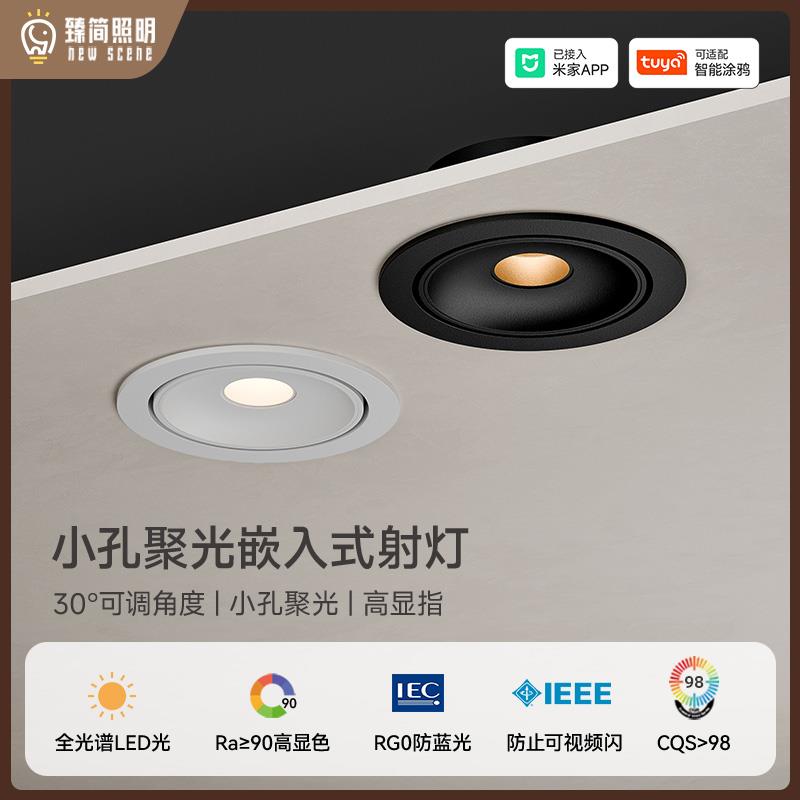 一束光3/5/8度嵌入式小角度射灯玄关茶室餐厅重点照明led射灯