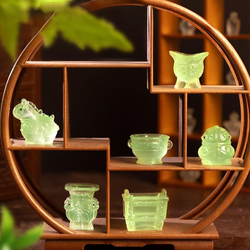 微缩微景观创意复古夜光青铜器 diy装饰品挖宝配件迷你桌面小摆件