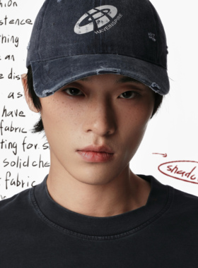 HAVEINSPIRE品牌标识美式复古做旧棒球帽男女同款鸭舌帽