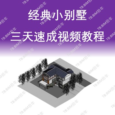 BIM经典小别墅三天速成视频教程内涵Revit样板模型文件PDF版本