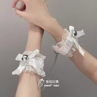 毛绒皮革手k脚镣情侣cos道具加重蕾丝边手环腿环手链饰品