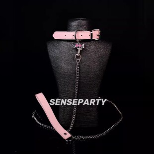 糖衣炮弹「忠诚」小狗骨头铃铛皮革puppy牵引绳小众设计K9项圈链