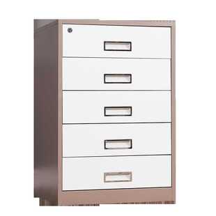 偕行带锁抽屉斗办公文件矮柜铁皮多层储物小桌边资料收纳柜子加厚