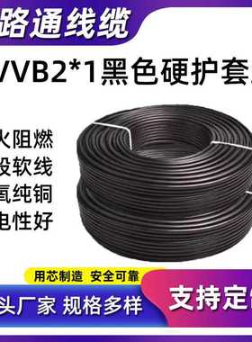 BVVB2*1黑色硬护套线双芯2000W室外电线家用防冻护套电平行线线
