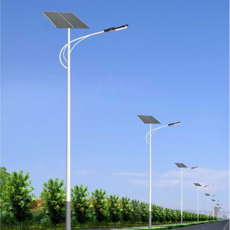 新款8米太阳能板太阳能路灯ledLED单臂路灯道路照明灯超亮