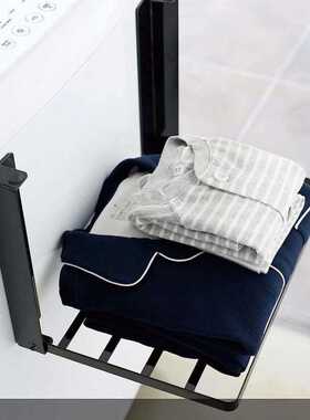 免安装磁吸收纳架子可折叠衣服洗衣机侧面卫生间打孔整理架白色