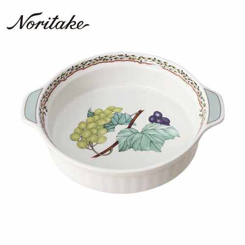 Noritake则武进口烘焙烤盘日式小清新家用双耳烤盘芝士焗饭盘菜盘