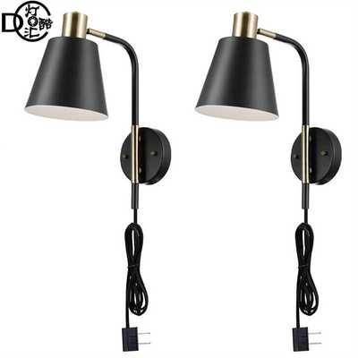 跨境美式复古铁艺客厅壁灯 浴室卧室床头插入式墙壁灯WALL LIGHT