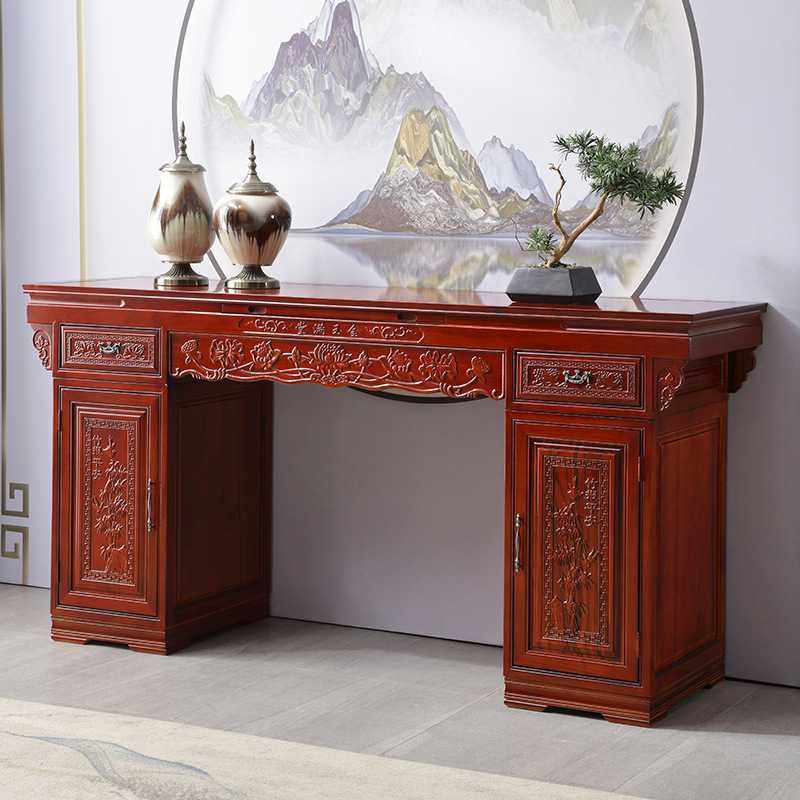 红椿木供台佛台神台中式家用佛桌条案香案财神供桌关公乡村中堂桌