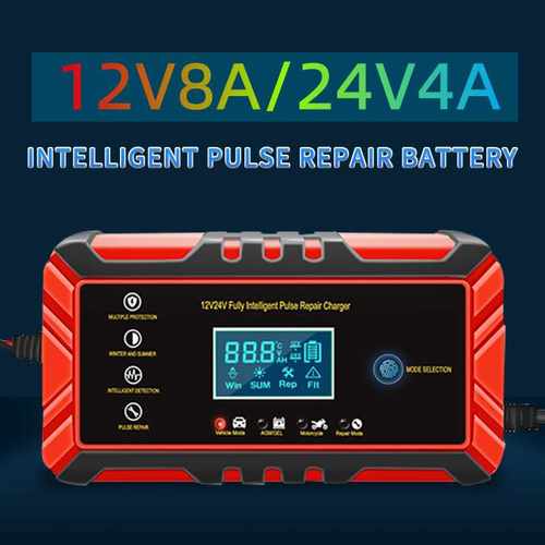 RUIXIN电池充电器12V8A/ 24V4A修复型汽车电瓶充电器美规欧规英规