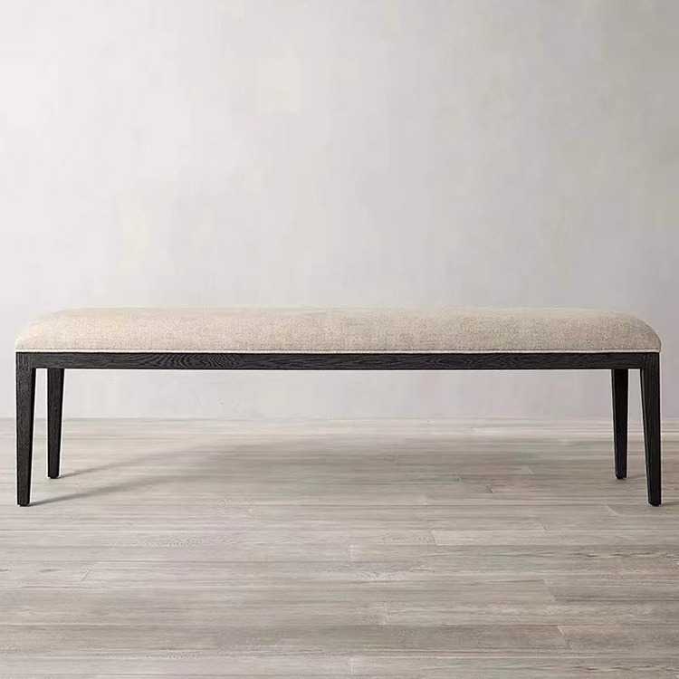 出口外贸RH橡木床尾凳美式乡村床边沙发实木长凳门厅换鞋凳长条凳