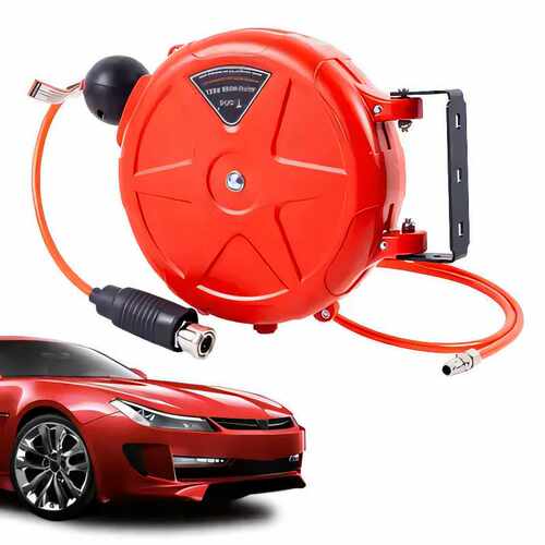 8mm自动伸缩气鼓卷管器 Mini air drum 汽修厂4S店悬挂式收管器