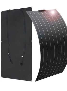 黑色太阳能半柔性板110w220w300w360w车顶船顶太阳能电池发电板