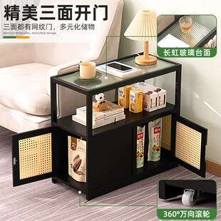 可移动边几小茶几沙发旁侧边柜小桌F子床头方桌置物架角几迷你茶