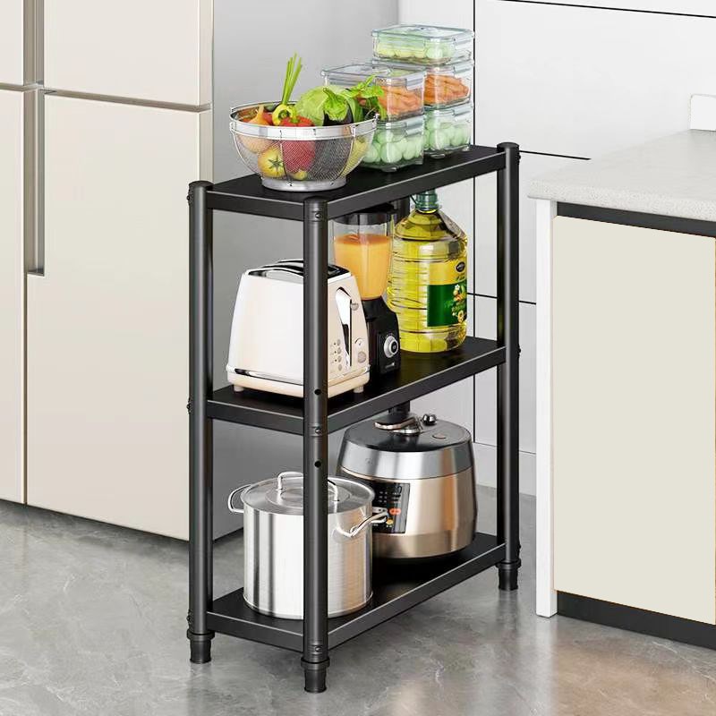 烤漆碳钢厨房夹缝收纳架落地多层置物架微波炉架T子橱柜锅放碗盘