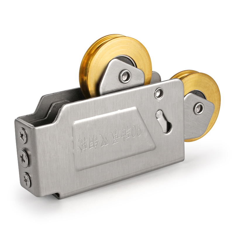 老式90型铝合金承重型双铜轮铝合金门窗重型滚轮Q推拉移门滑轮90