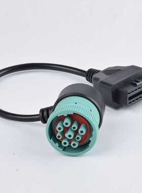 适用于康明斯诊断线插头检测线9针连接线转OBD16pin连接线J1939