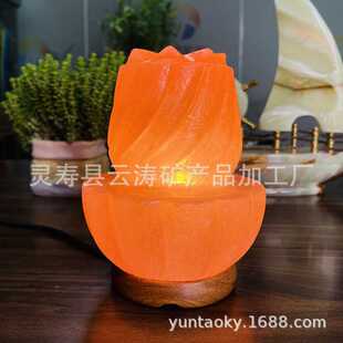 喜马拉雅水晶盐灯莲花灯佛供灯大盐灯小夜灯长明灯卧室床头灯