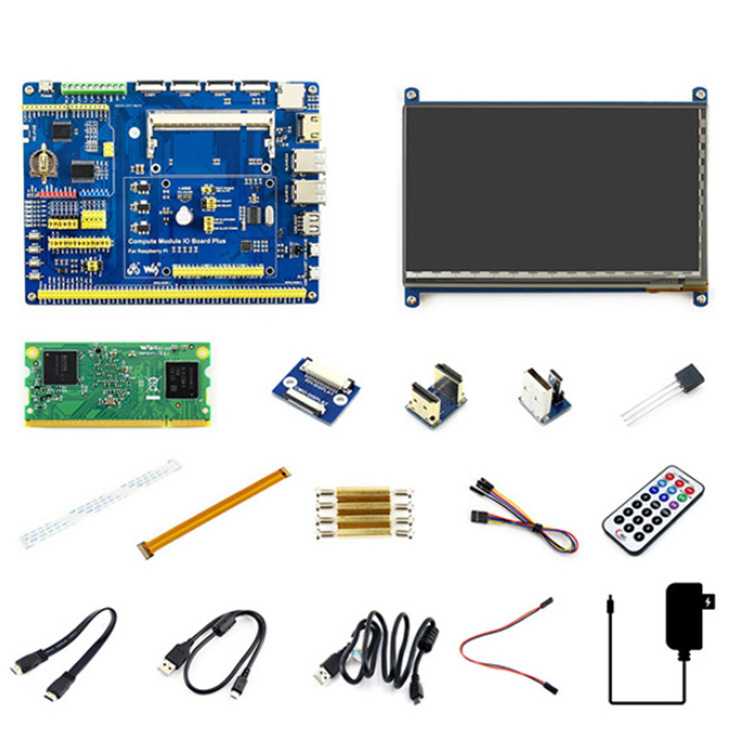 微雪 Compute Module3+32GB缩短开发周期树莓派计算模块7寸屏套餐