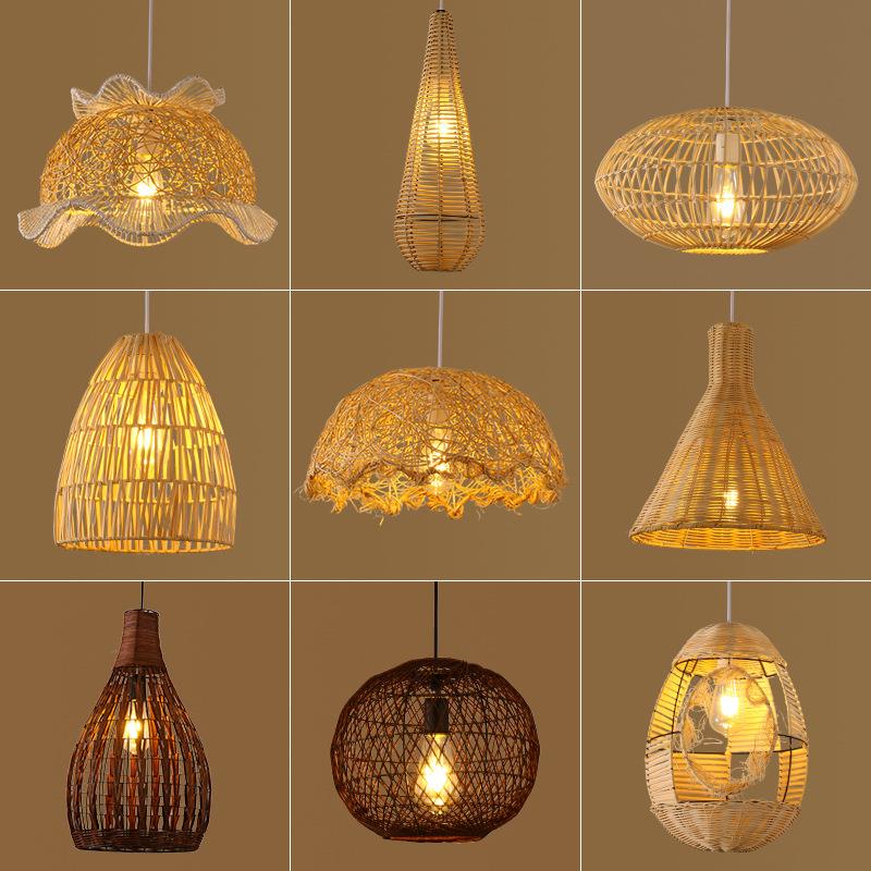 中式麻绳吊灯复古咖啡厅灯具创意个性奶茶店餐厅灯日系仿古民宿灯