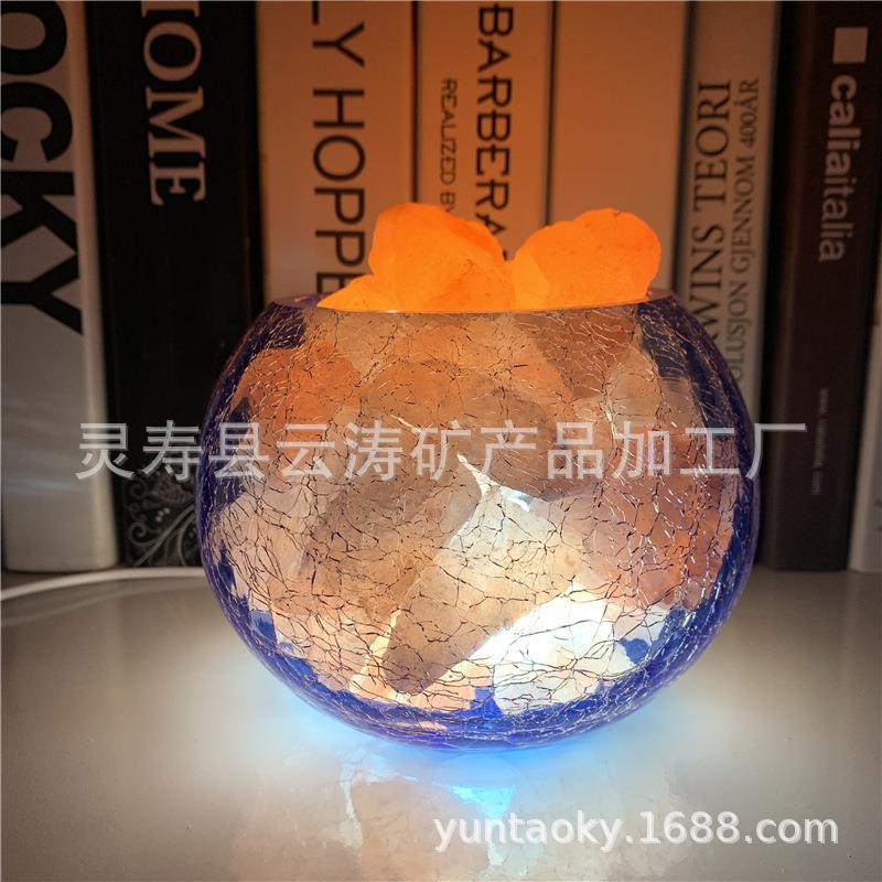 创意装饰台灯喜马拉雅玫瑰水晶盐灯简约卧室时尚温馨床头灯小夜灯
