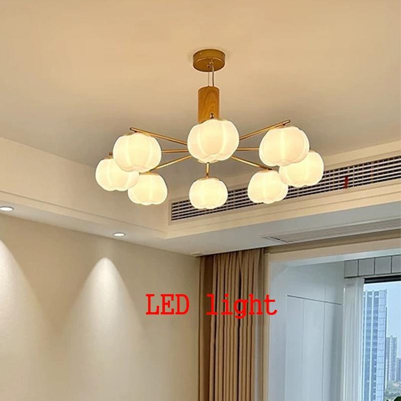简约棉花吊灯奶油原木风柿子客厅吊灯日式餐厅主卧室房间中山灯具