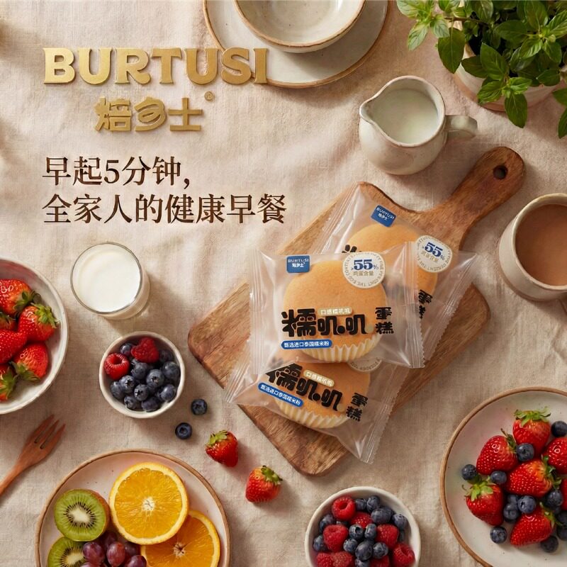 焙多士Burtesi糯叽叽蛋糕泰国糯米0小麦0色素0加水早餐甜点心即食