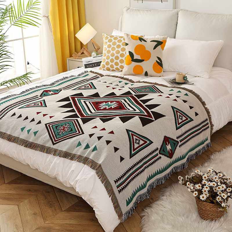 户外毯露营毯沙发巾ins风后备箱摆摊线毯波西米亚野餐毯一件代发