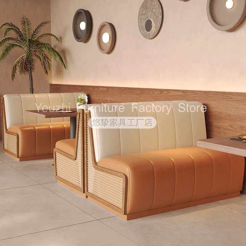 实木卡座沙发奶茶店咖啡厅甜品店桌椅组合双人藤编餐椅接待座椅,电子元器件市场,其它元器件,淘宝优惠券,粉丝福利购,淘宝优惠卷