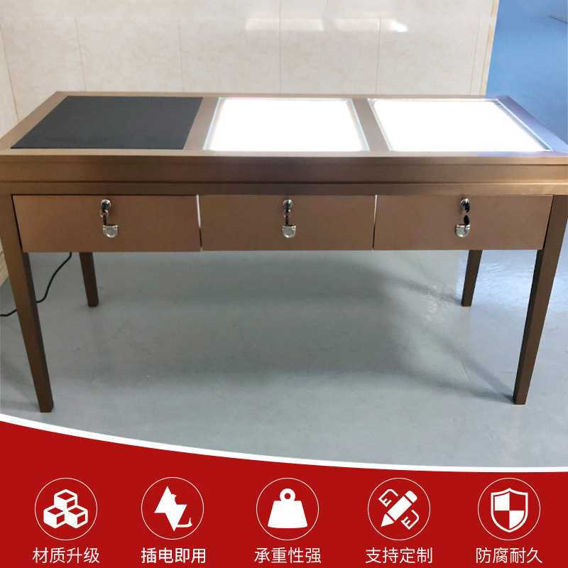 厂家直供不锈钢欧式珠宝首饰展示柜8MM白玻璃柜台饰品展柜货柜