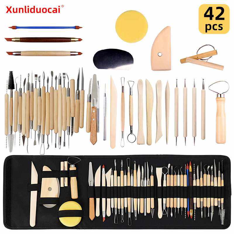 跨境亚马逊多用途雕刻刀陶泥42件套泥塑工具带包黏土辅助组合套装,农机/农具/农膜,其它农用工具,淘宝优惠券,粉丝福利购,淘宝优惠卷