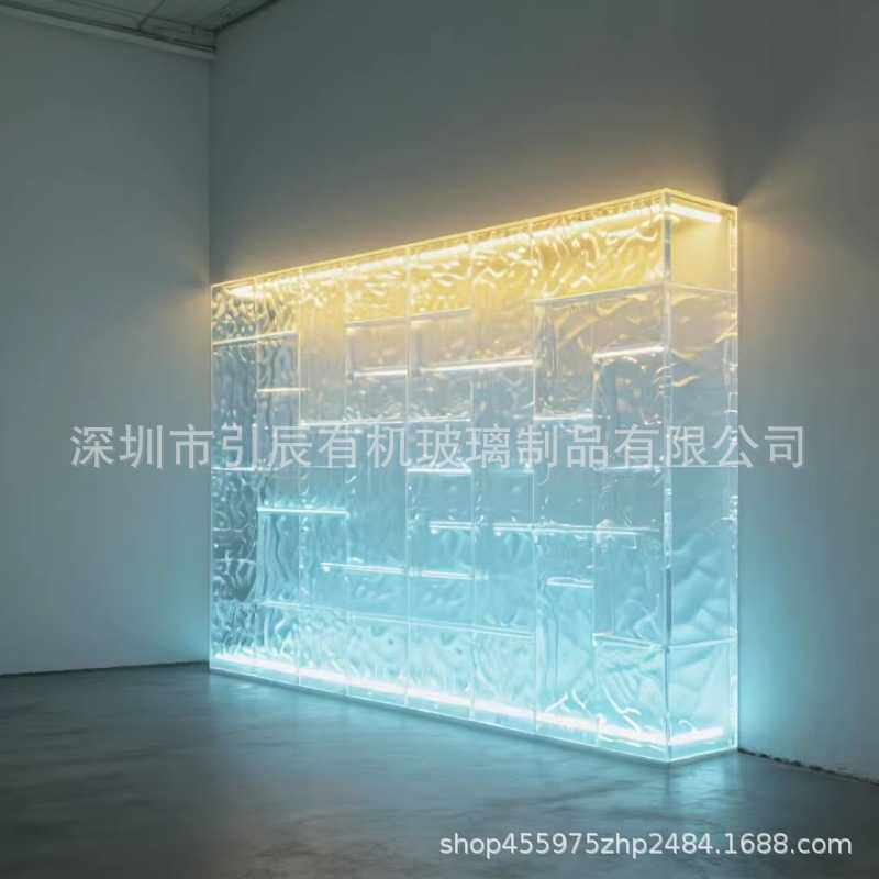 定制砖纹亚克力仿砖墙有机玻璃立体背景幻彩隔断屏风户外水晶砖墙